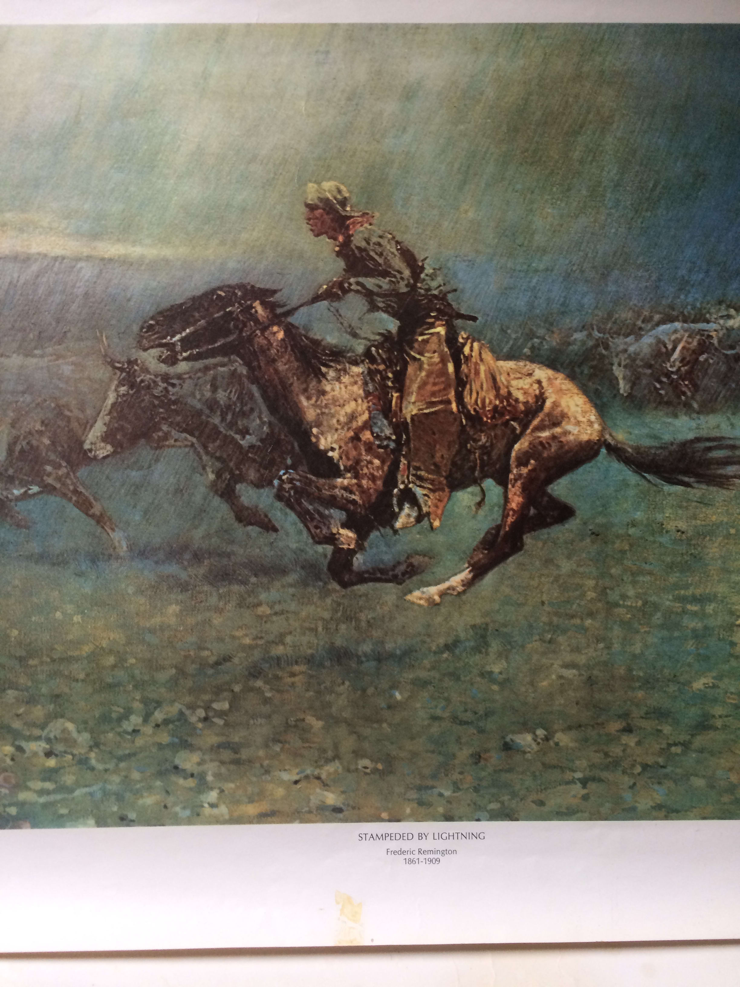 Frederic Remington "Stampeded By Lightning" 